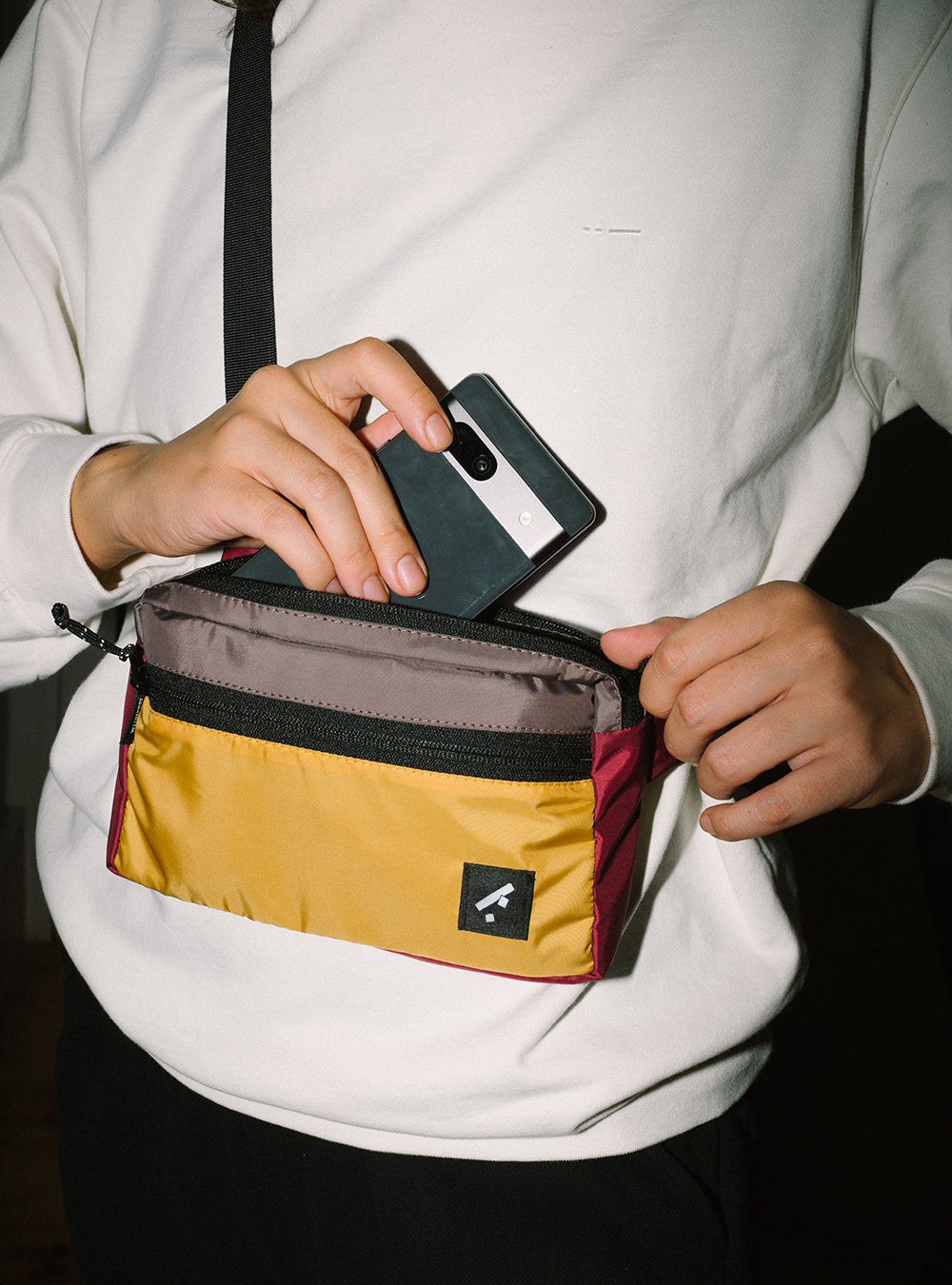 Recycled crossbody bag